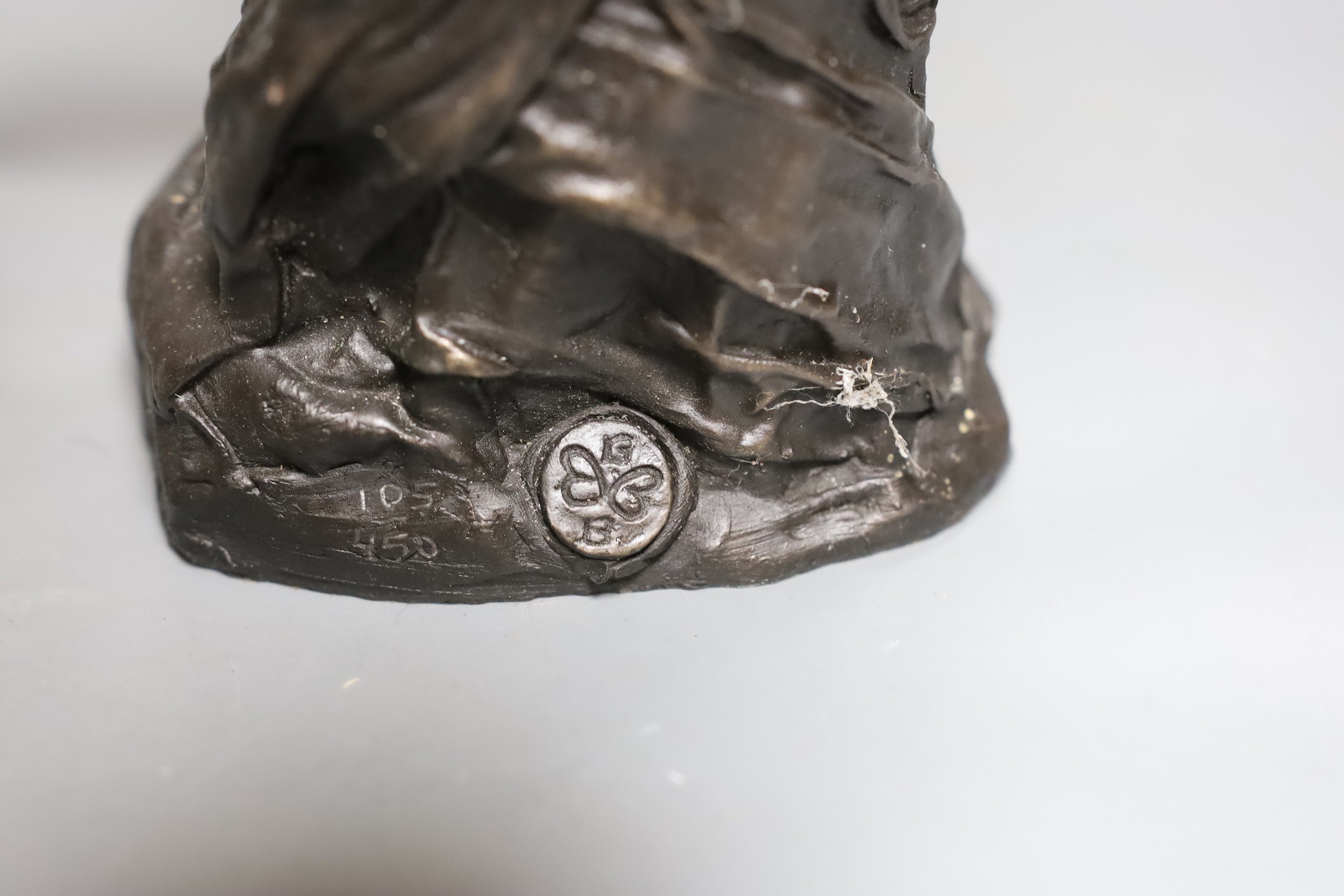 Ronald Cameron (b.1930), cold cast resin bronze, seated female nude, applied badge and numbered 105/450
